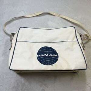 Pan Am Airlines Shoulder Strap CREW Vintage Travel Bag Tote Carry On